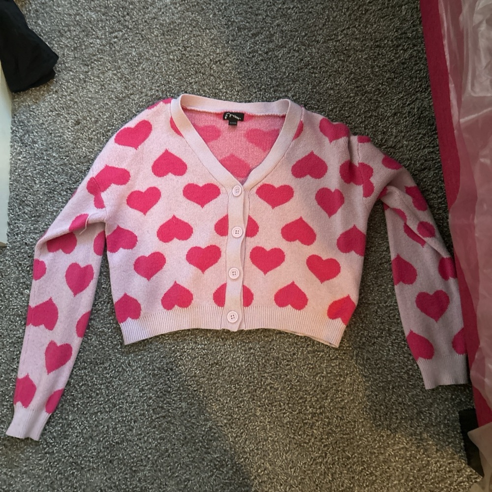 Art Class Pink Heart Cardigan